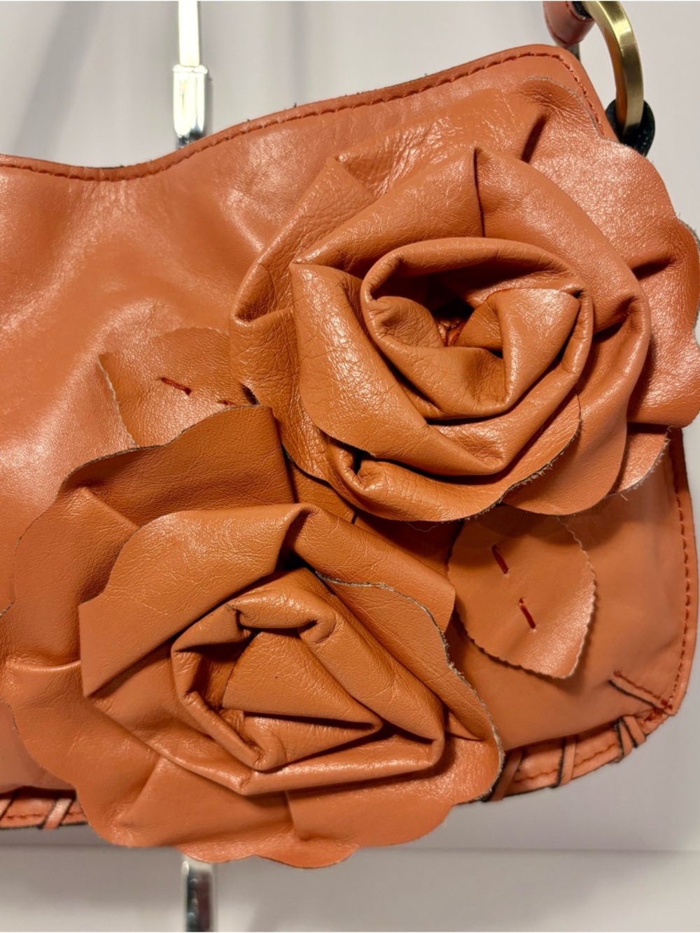 Patricia Nash Sculpted Floral Shoulder Bag - Coral